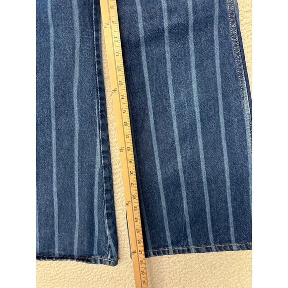 Wrangler Womens Wanderer Pin Stride High Rise Flare Jeans Size 27 - Picture 3 of 12
